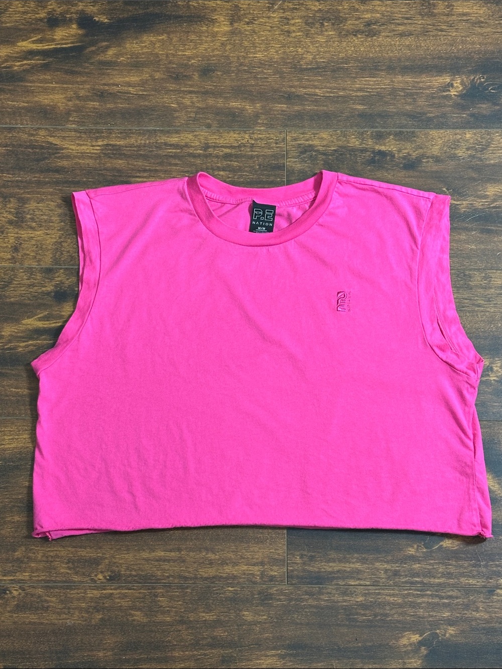 P.E Nation Hot Pink Cropped Muscle Tank